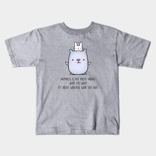 Happiness Bear & Bunny Kids T-Shirt